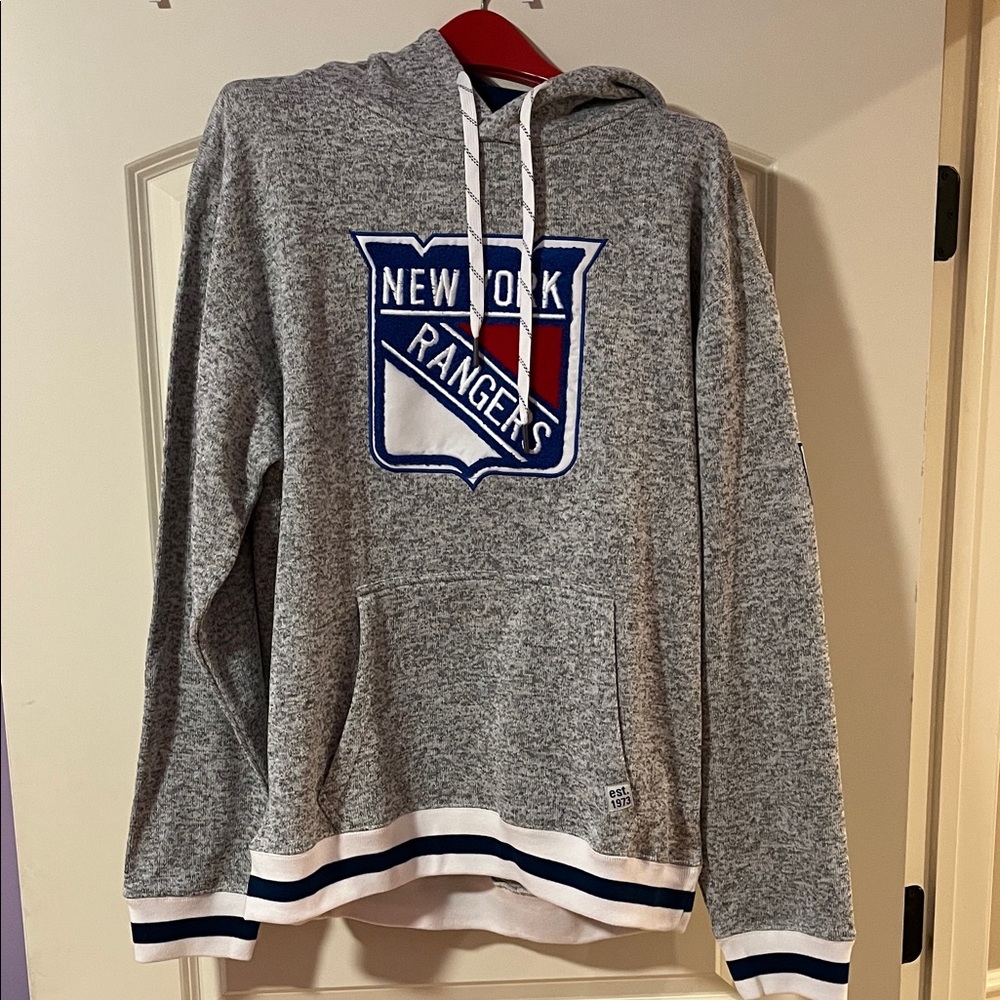 New York Rangers Gray Hoodie Sweater